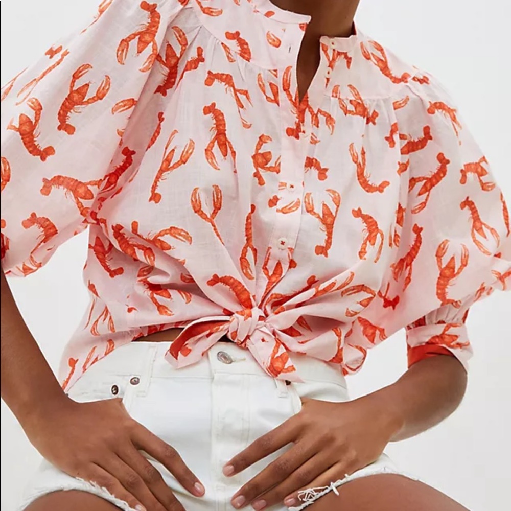 Maeve by Anthropologie Lobster Whimsy Buttondown - S/M